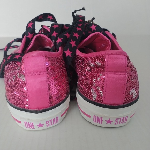 Converse One Star Pink Sequins Sneakers - Picture 4 of 11